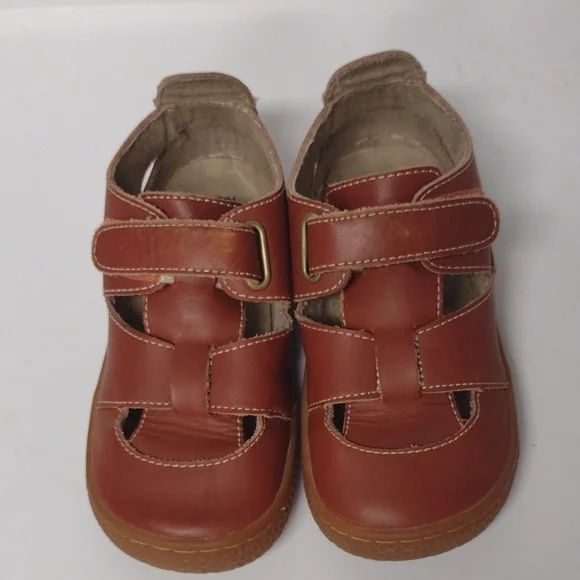 Livie & Luca Brown Sandals with Velcro Straps